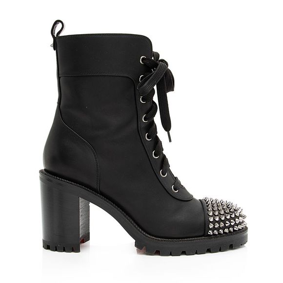 Christian Louboutin Shoes - Christain Louboutin Calfskin TS Croc Spiked Ankle Boots - Size 9 / 39
